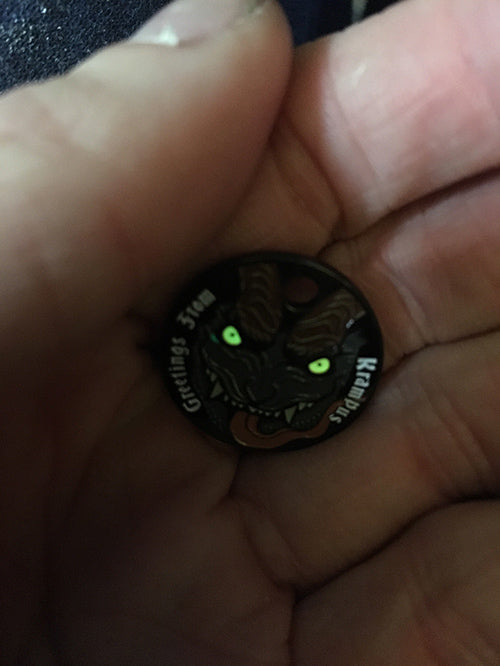 GREETINGS FROM KRAMPUS- ENAMEL TAG
