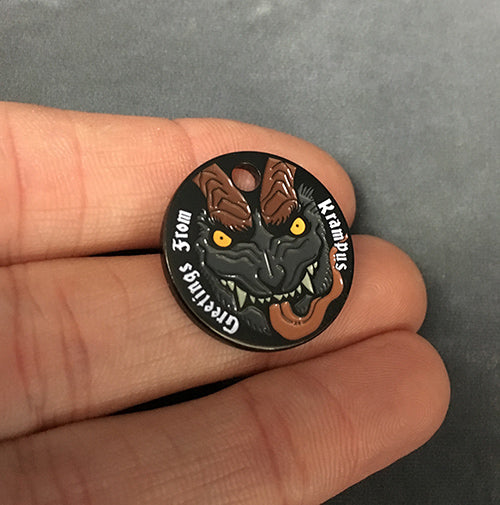GREETINGS FROM KRAMPUS- ENAMEL TAG