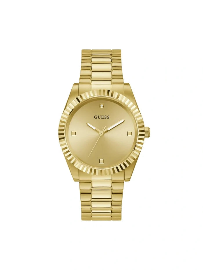 Guess Round Beige Dial Analog Watch - GW0542G2