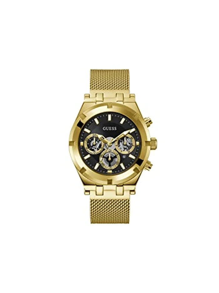 Guess Round Black Dial Analog Watch - GW0582G2