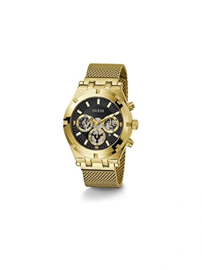 Guess Round Black Dial Analog Watch - GW0582G2