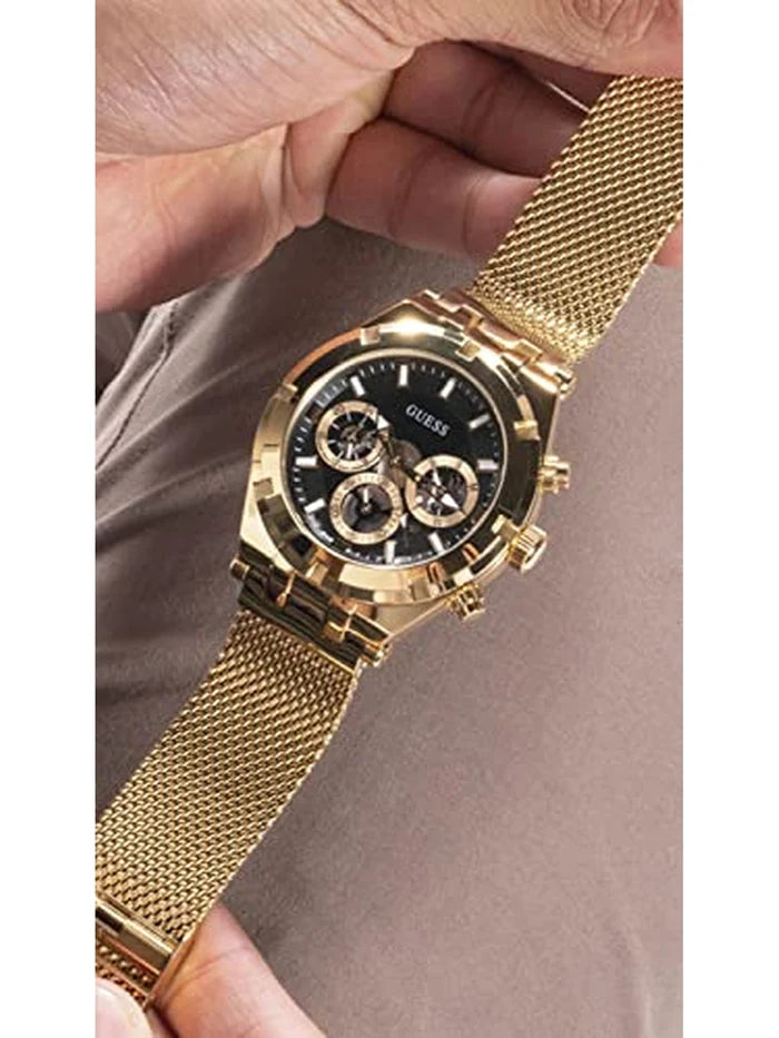 Guess Round Black Dial Analog Watch - GW0582G2