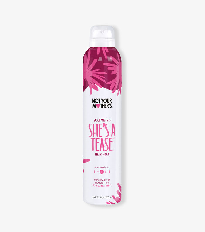 Volumizing and style on the go with the She's a Tease medium hold travel hairspray from NYM.