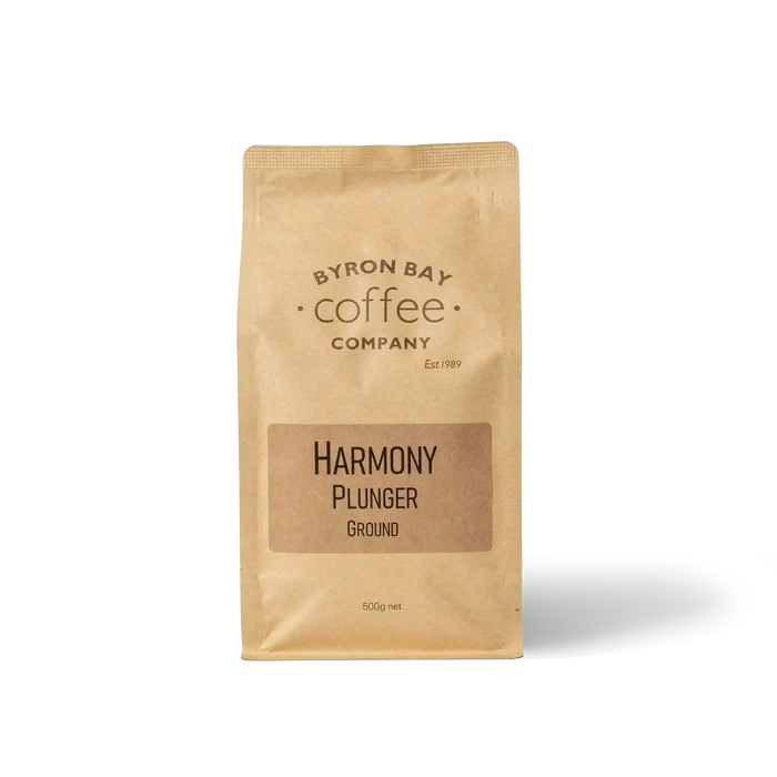 Harmony Plunger blend - smooth, vibrant Rainforest Alliance Certified coffee.