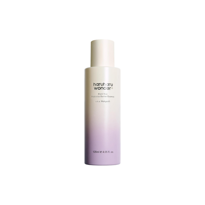 HARUHARU WONDER Black Rice Probiotics Barrier Essence is a nourishing essence designed to strengthen the skin barrier and boost hydration. Infused with Black Rice Extract and Probiotics like Galactomyces Ferment Filtrate and Bifida Ferment Filtrate, it supports skin repair and improves elasticity. Ceramide NP and Squalane fortify the skin barrier, while Panthenol and Shea Butter deliver deep moisture and soothing care. Lightweight yet deeply hydrating, this essence absorbs quickly, leaving the s