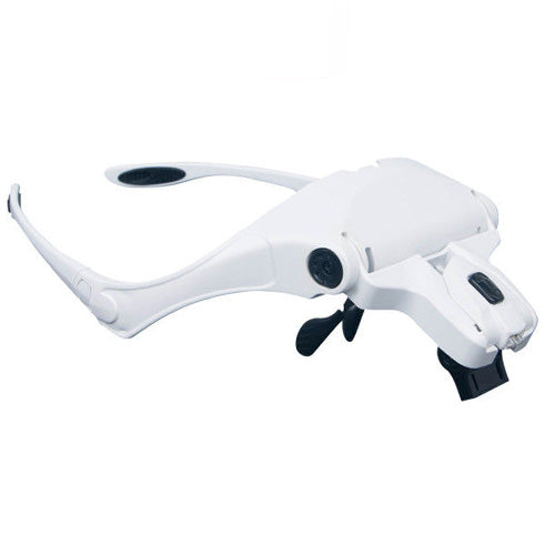 LED Magnifier Headband Lamp used for microblading with 5 inter changeable lenses to magnify up to 3.5 times