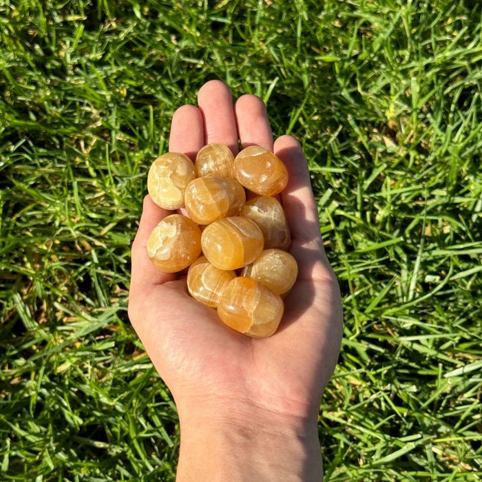 Honey calcite Tumbled