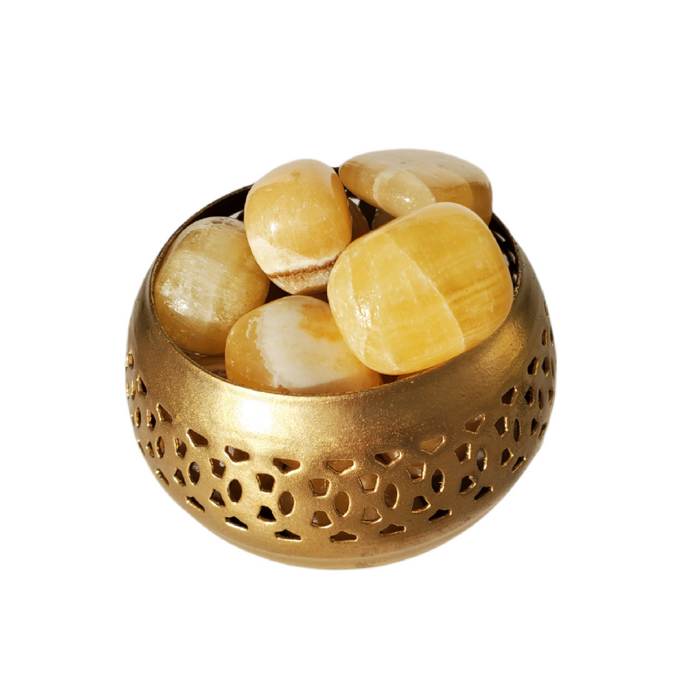 Honey calcite - Tumbled