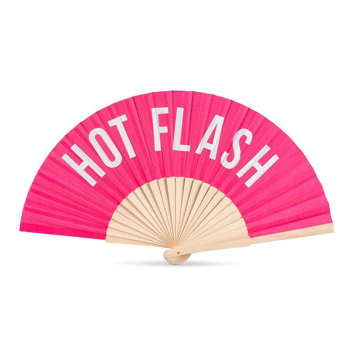Abbott HOT FLASH Hand Fan with foldable design and colorful fabric, perfect for cooling and personal comfort.