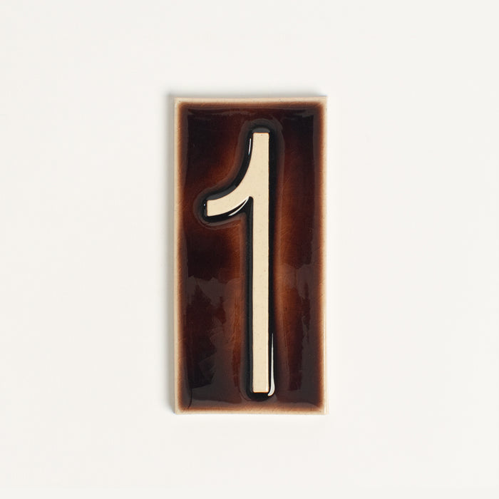 House Number Tile, Brandy