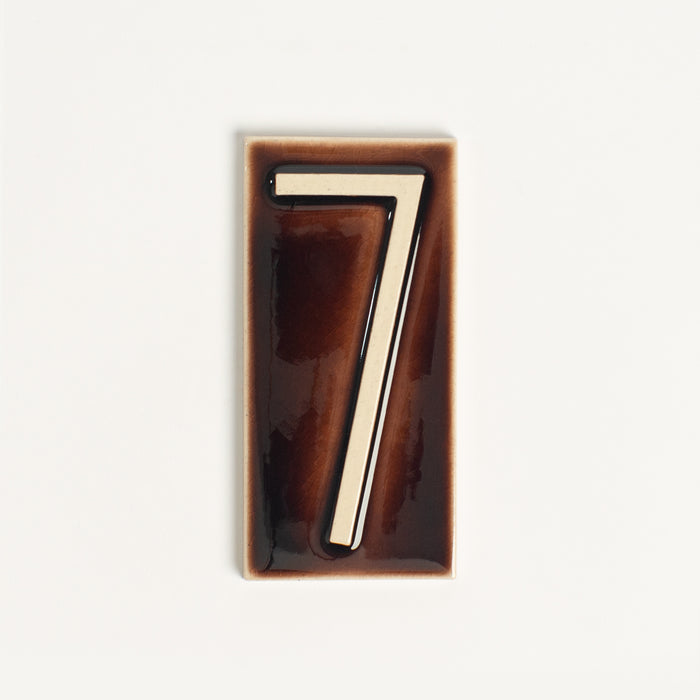 House Number Tile, Brandy