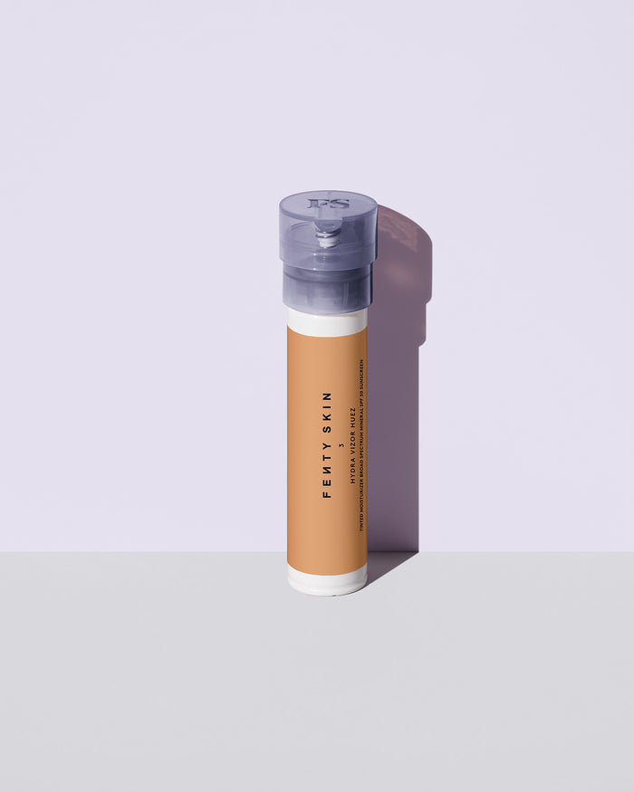 Hydra Vizor Hues tinted moisturizer sunscreen refill in shade 3 against a lavender background.