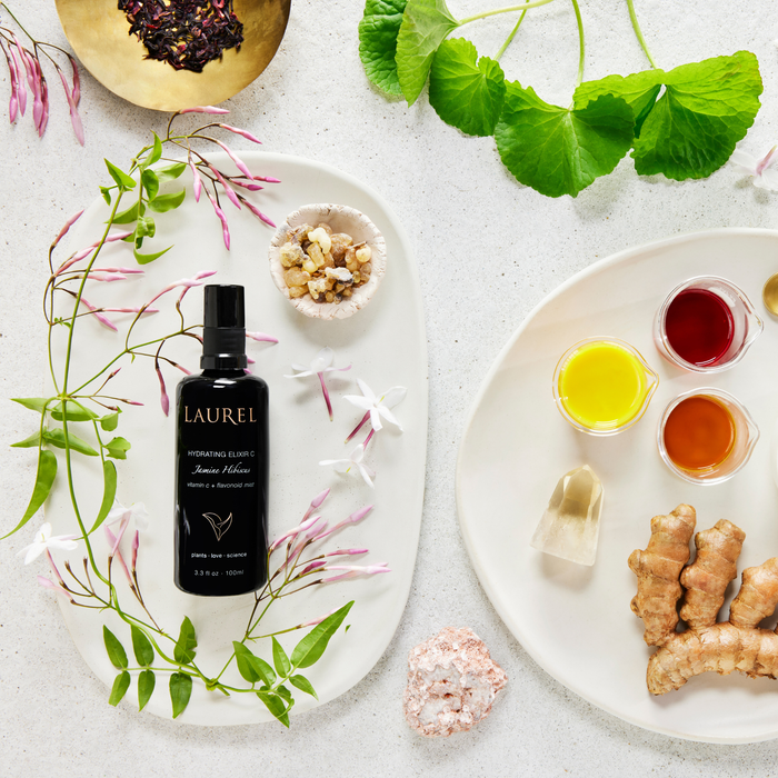 Laurel Skin-Hydrating Elixir C: Jasmine Hibiscus Vitamin C + Flavonoid Mist-Skincare-HydratingElixirC_JasmineHibiscus_Styled-The Detox Market |