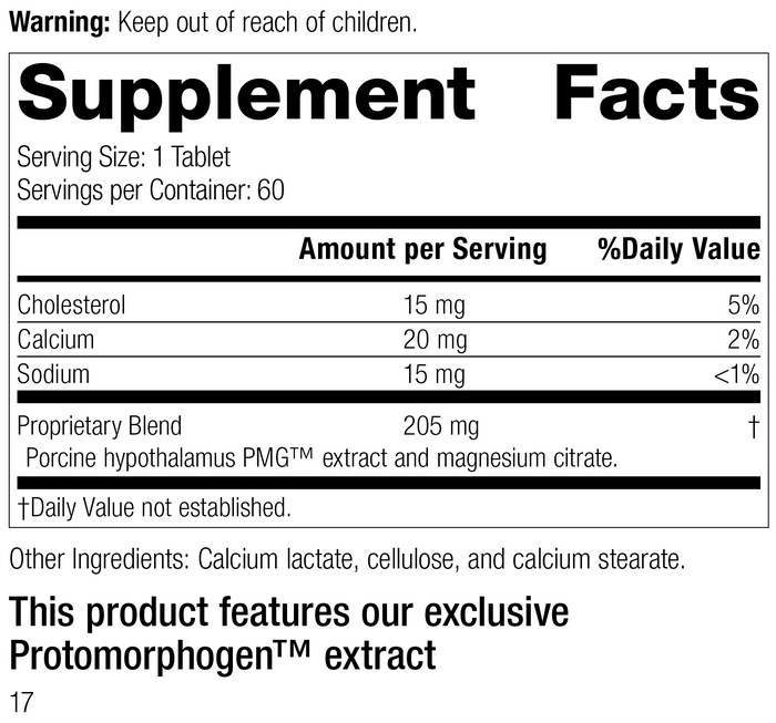 Hypothalamus PMG®, 60 Tablets Supplement Facts