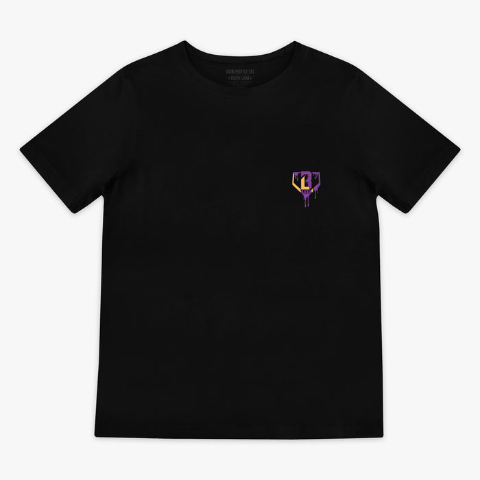 Black Ice Cream Cosmic Cone Crunch youth graphic tee — front view