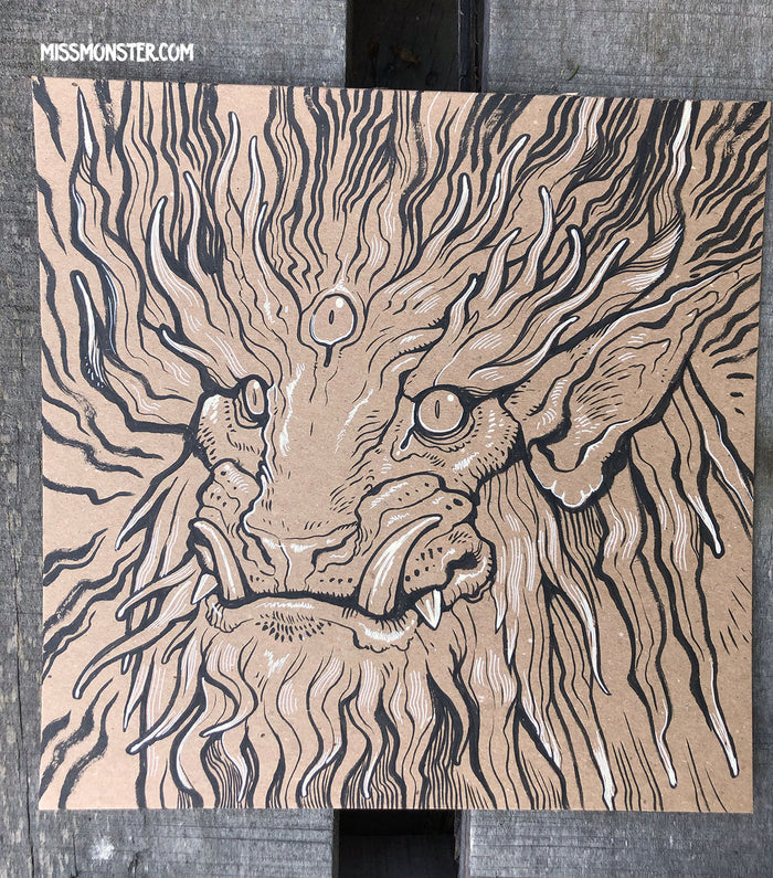 INK DRAWINGS ON BOARD