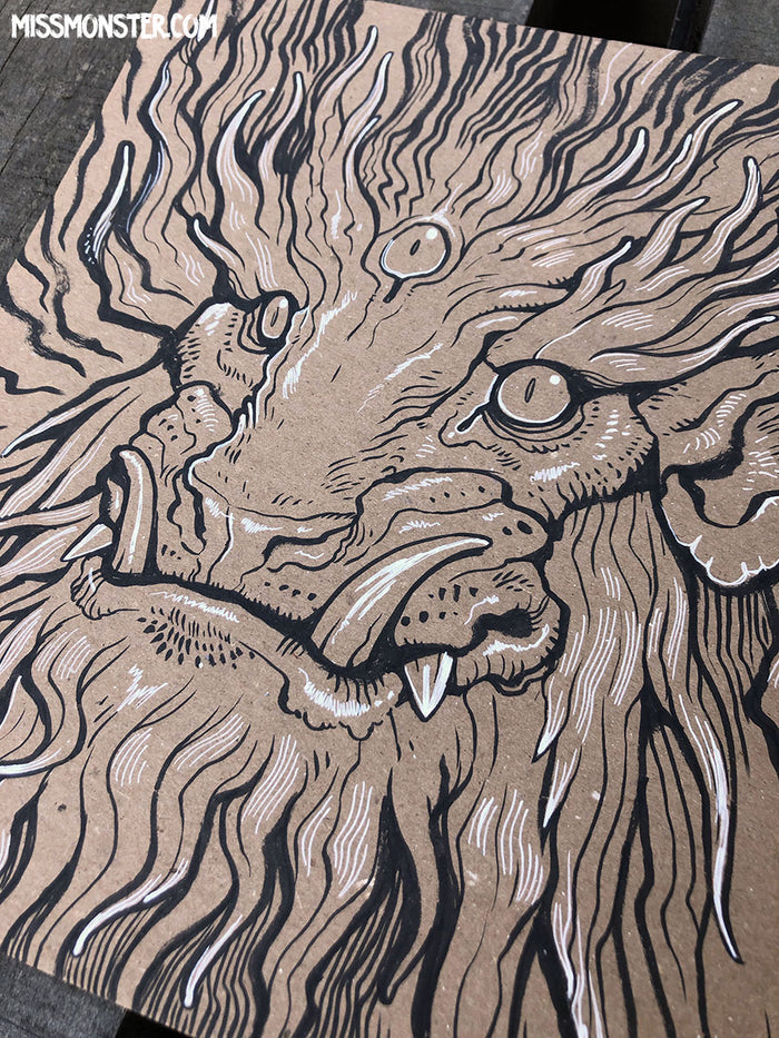 INK DRAWINGS ON BOARD