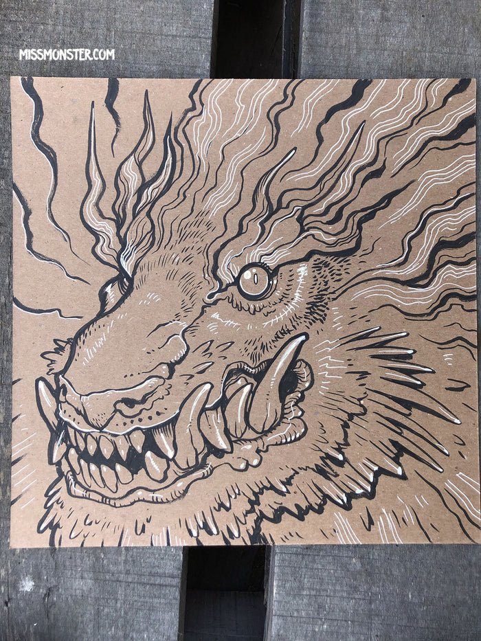 INK DRAWINGS ON BOARD