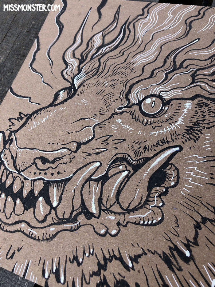 INK DRAWINGS ON BOARD