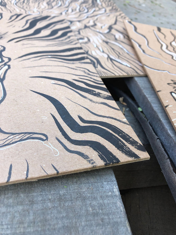 INK DRAWINGS ON BOARD