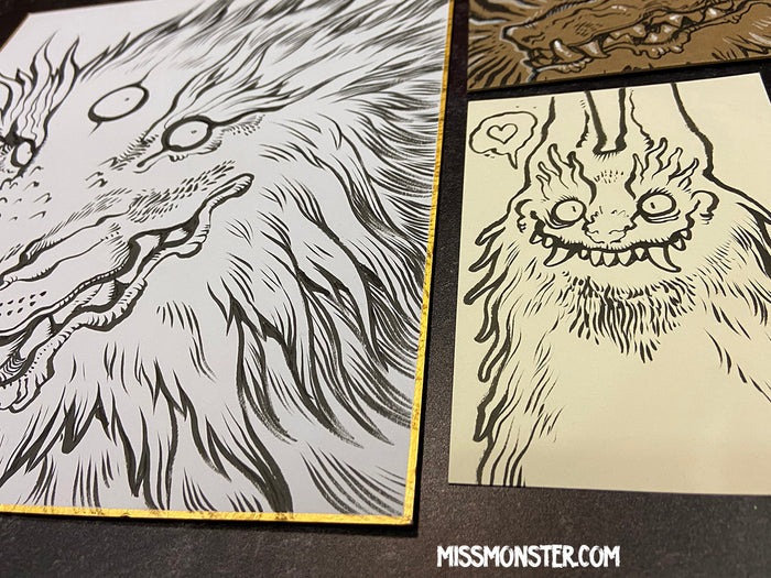 INK DRAWINGS ON PAPER BOARD