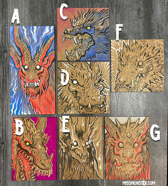 INK PAINTINGS ON WOOD BOARD