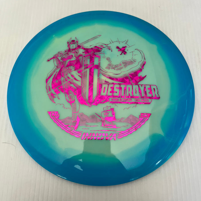 Blue Halo/Pink Shatter Stamp / 173-5 grams