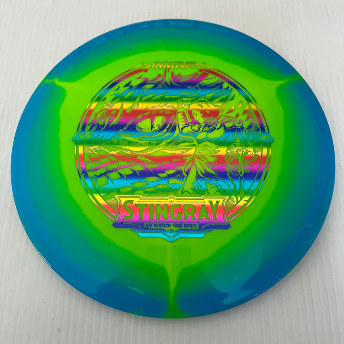 Blue Halo with a DayGlo Plate/Rainbow Stamp / 180 grams