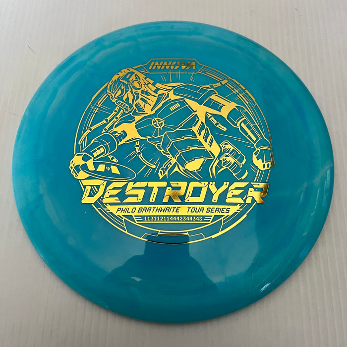Swirly Blues/Gold Stamp/167g 14