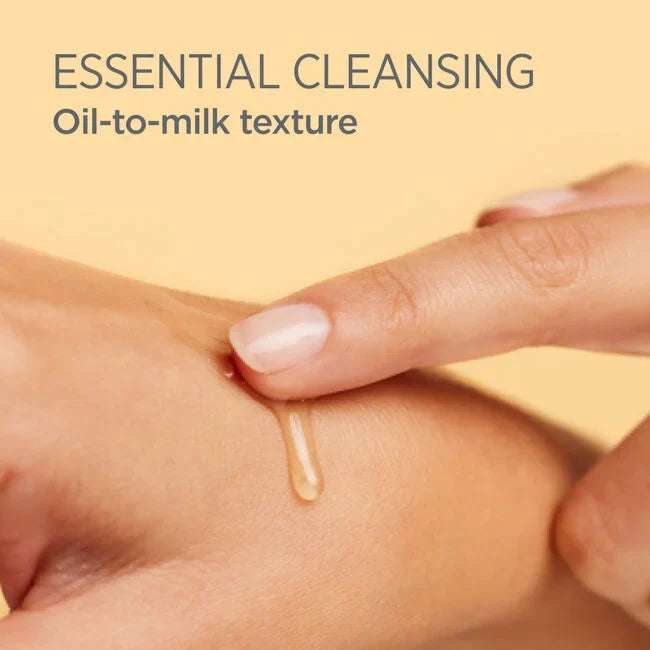 ISDIN Essential Cleansing oil-to-milk cleanser applied to skin