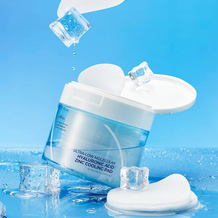 ISNTREE ULTRA-LOW MOLECULAR HYALURONIC ACID ZINC COOLING PAD تونر باد بالهايلرونك من ازنتري