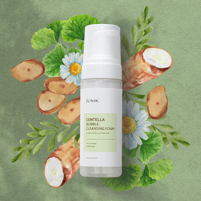 IUNIK CENTELLA BUBBLE CLEANSING FOAM غسول رغوي بالسنتلا من اي يونيك