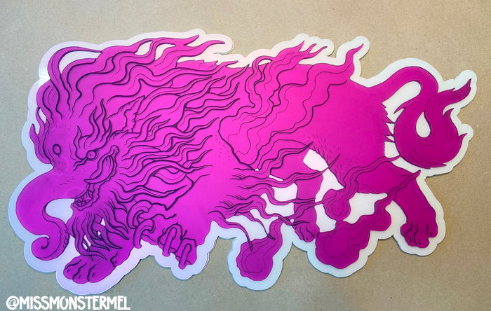 JAPANESE BAKU - ACRYLIC WALL HANGING- PURPLE