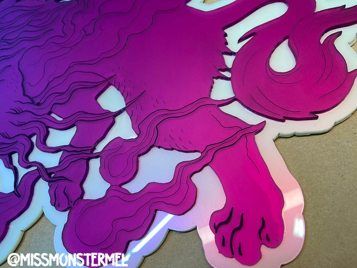 JAPANESE BAKU - ACRYLIC WALL HANGING- PURPLE