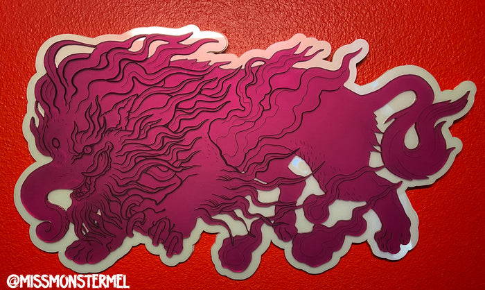 JAPANESE BAKU - ACRYLIC WALL HANGING- PURPLE