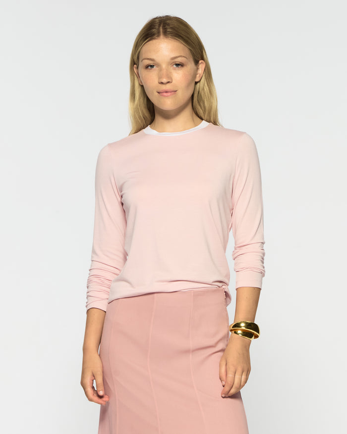 Jersey Long Sleeve T-Shirt - Pale Pink
