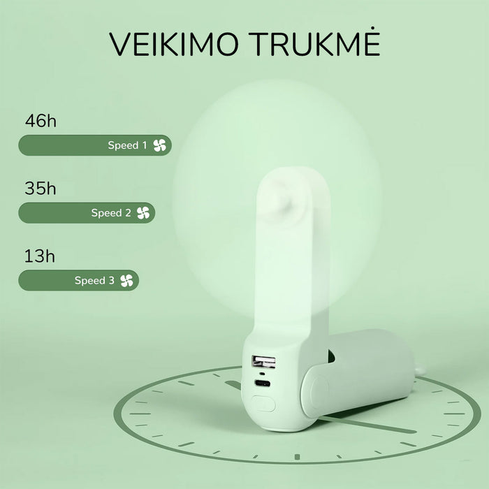 JISULIFE Handheld Fan 8 Plus - nešiojamas ventiliatorius