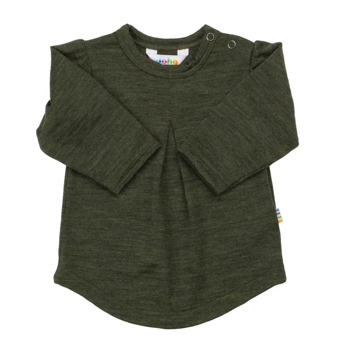 Joha uld langærmet t-shirt olivengrøn
