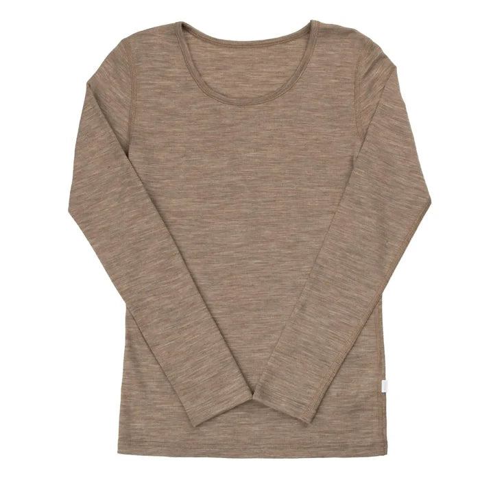 Joha uld-silke langærmet t-shirt beige melange