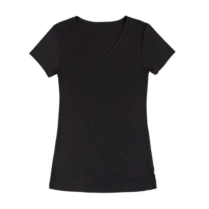 Joha uld silke t-shirt med v-hals sort