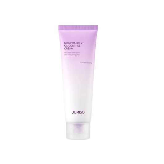 JUMISO Niacinamide 2+ Oil Control Cream is a lightweight moisturizer designed to balance excess oil while keeping the skin hydrated and comfortable. Formulated with Niacinamide, it helps refine the look of pores and improve uneven skin tone, while Tranexamic Acid and Glutathione support a clearer, brighter complexion. Multiple forms of Hyaluronic Acid provide lasting hydration without heaviness, and soothing ingredients like Centella Asiatica components and Allantoin help calm the skin. The smoo