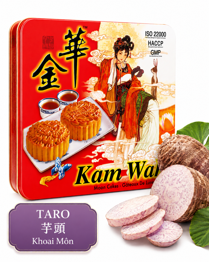 Kam Wah Taro Mooncake with smooth taro paste filling and delicately baked pastry shell