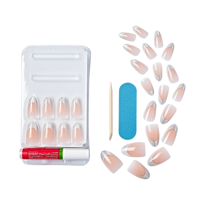 KISS Gel Fantasy Magnetic Velvety Effect Ready To Wear Gel Glue Included 28 Nails North Cast FMA01 اظافر صناعية