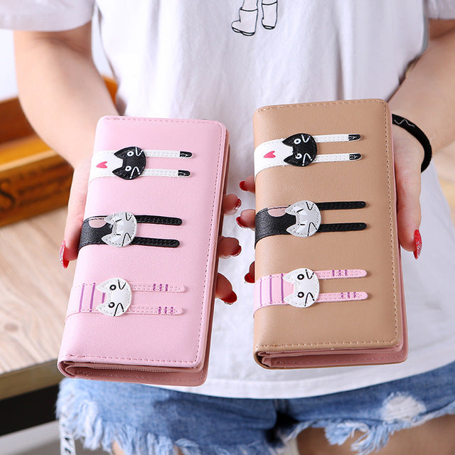 Kittens Design Long Wallet Purse