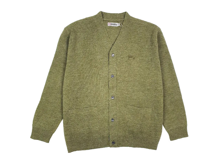 Knit Script Cardigan - Olive
