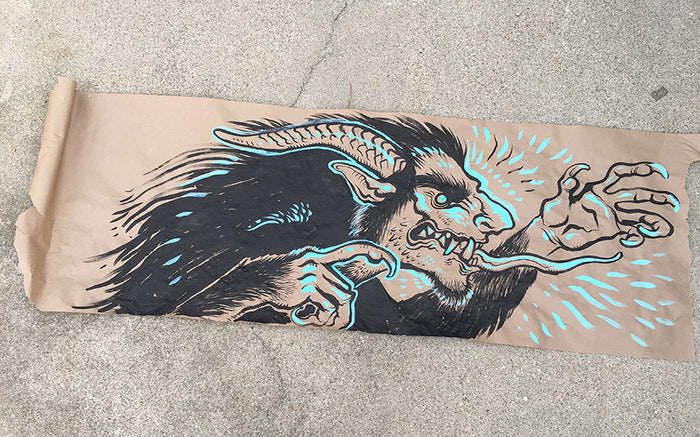 KRAMPUS INK DRAWING