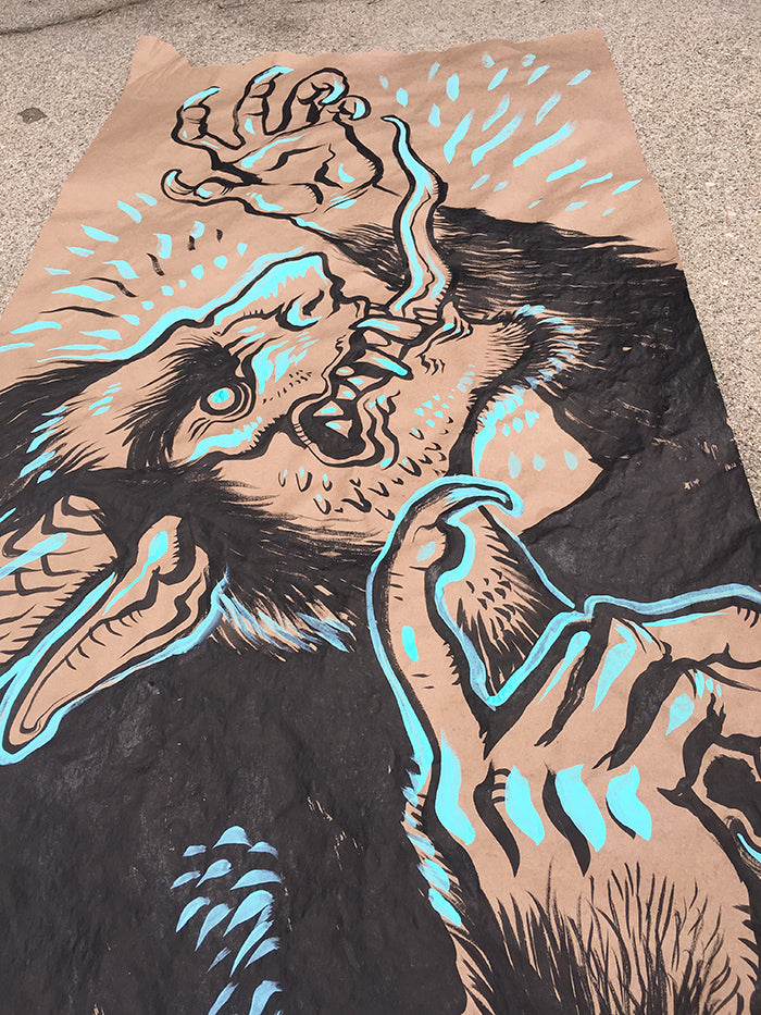 KRAMPUS INK DRAWING