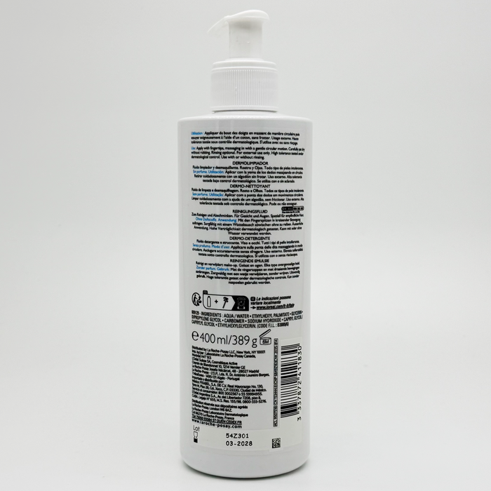La Roche-Posay 抗敏舒緩潔面乳 400ml TOLERIANE DERMO-NETTOYANT Toleriane Dermo-Cleanser