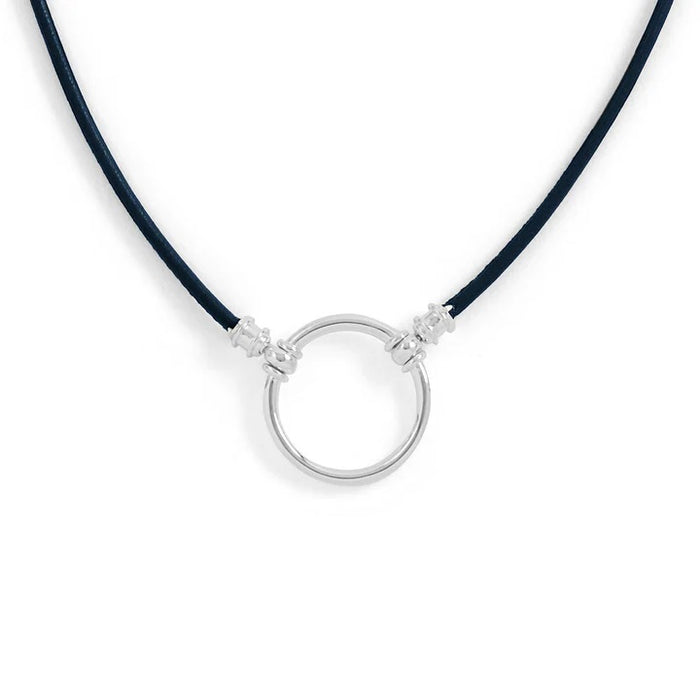 LaLoop - Stitched Italian Leather w/Silver Plated Loop - 960-MDNT - Eyewear Necklace