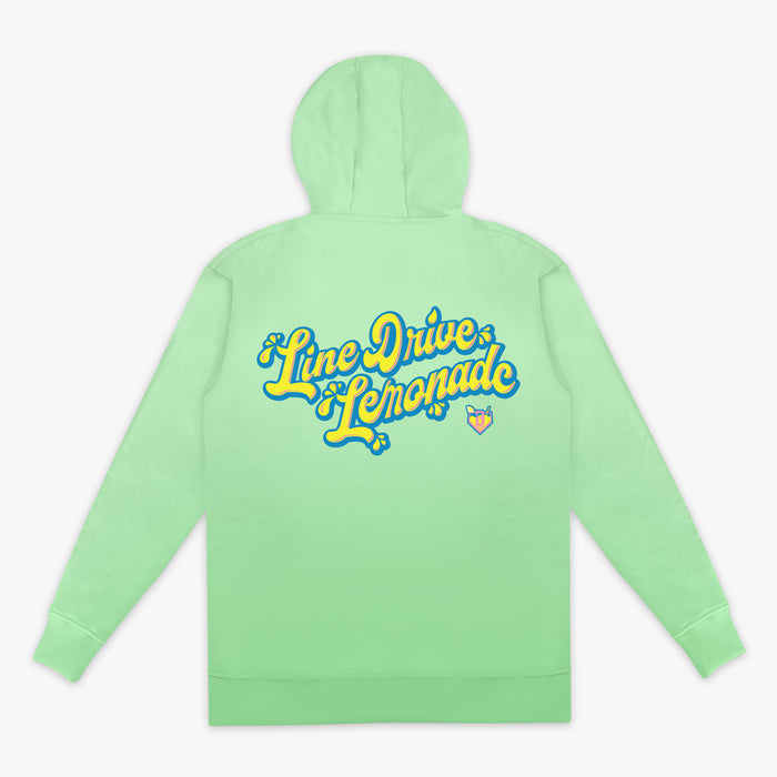 Green Lemonade youth hoodie — back view